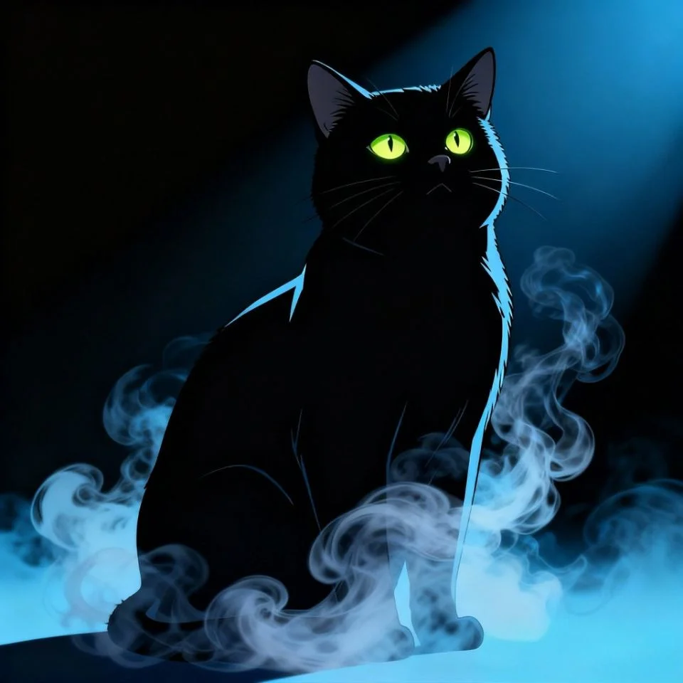black-cat-pfp-aesthetic-smoke-mysterious-dark Mysterious aesthetic black cat pfp emerging from smoke with dramatic dark atmosphere for Instagram avatars