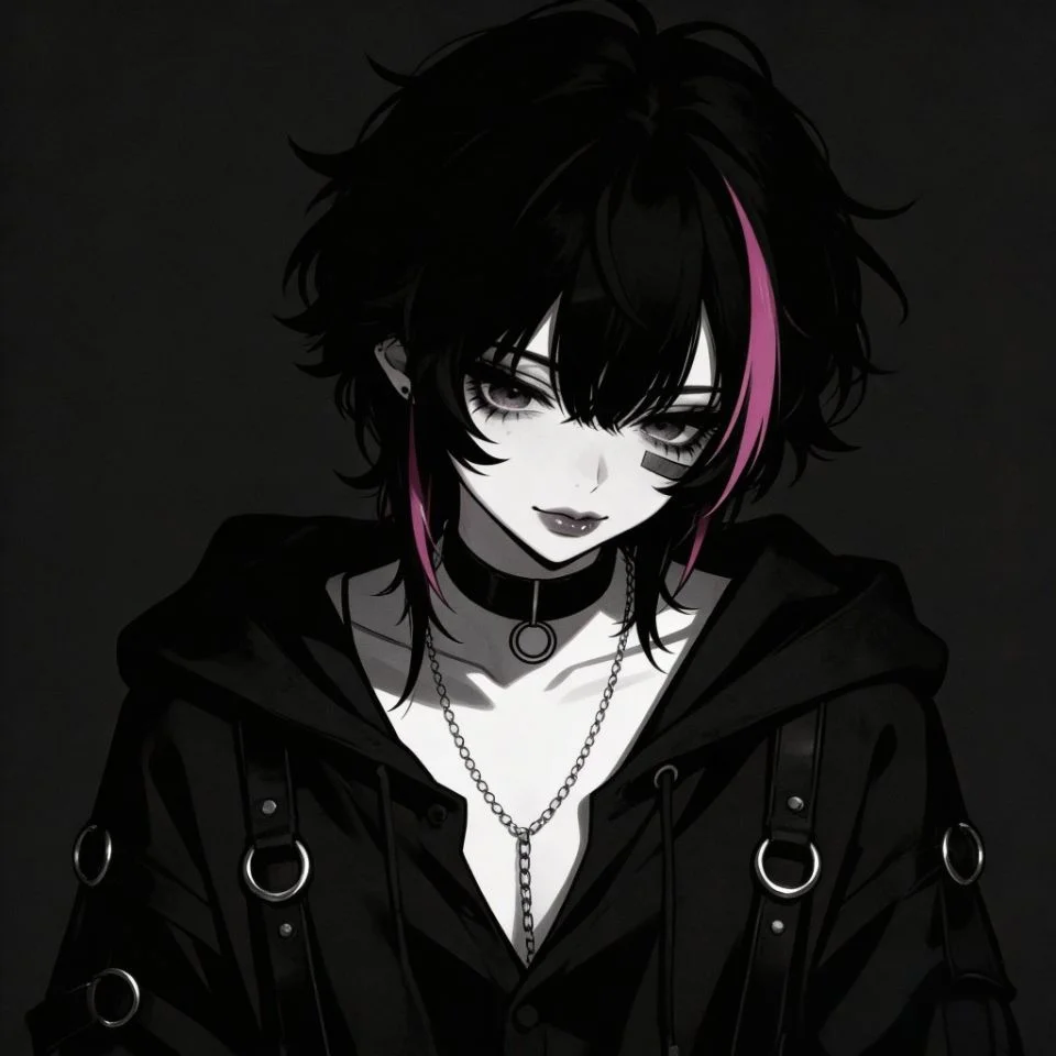 dark-emo-pfp-high-contrast-emotional-expression High contrast dark emo pfp with emotional expression and bold shadows for aesthetic Instagram and Discord profiles