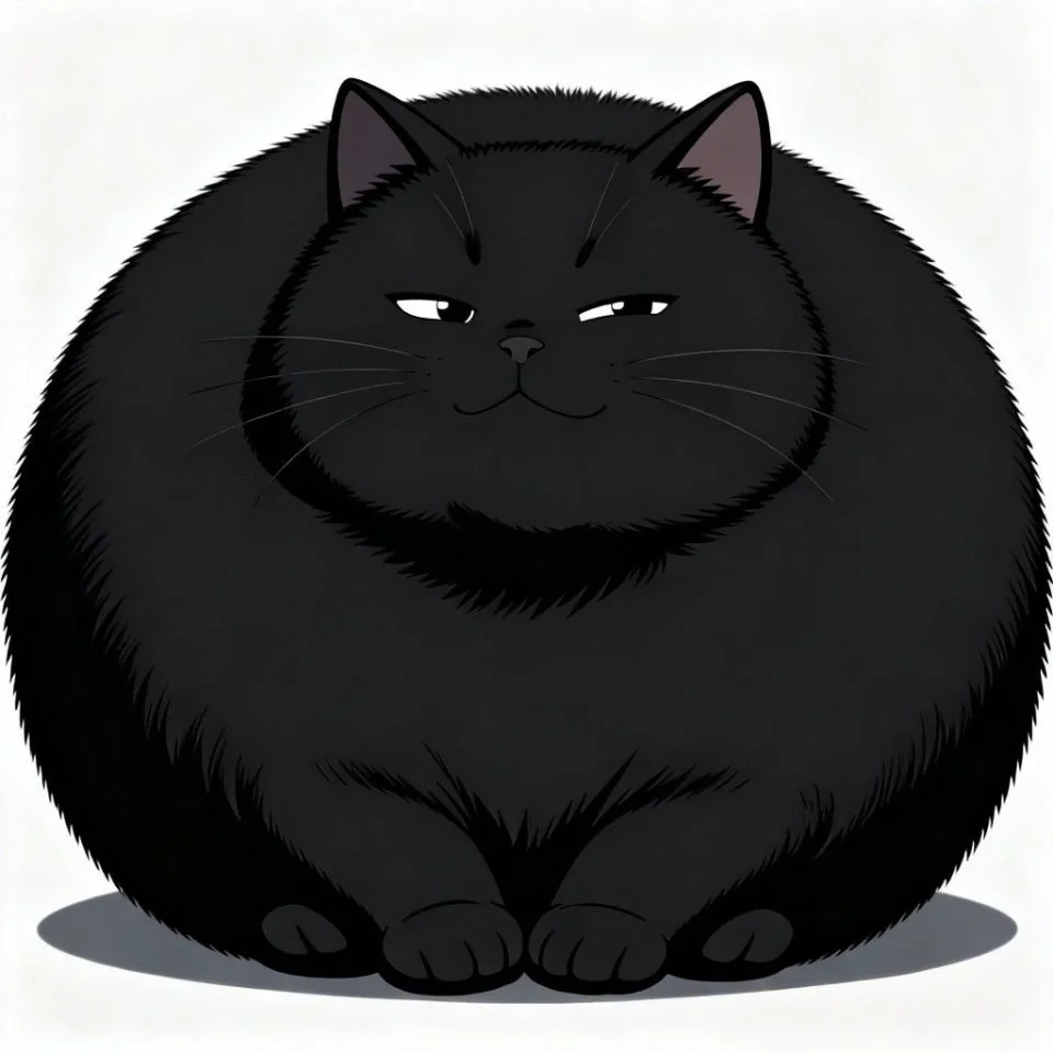 funny-black-cat-pfp-meme-chonky-round-loaf Chonky black cat pfp meme showing round loaf shape perfect for wholesome funny Discord profile pictures