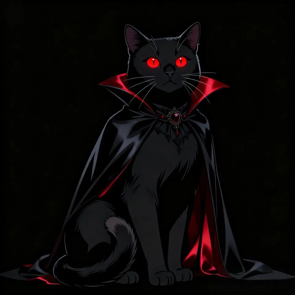 halloween-black-cat-pfp-vampire-gothic-dark-elegant Vampire gothic black cat pfp with dark elegant aesthetic perfect for Halloween Discord and gothic profiles