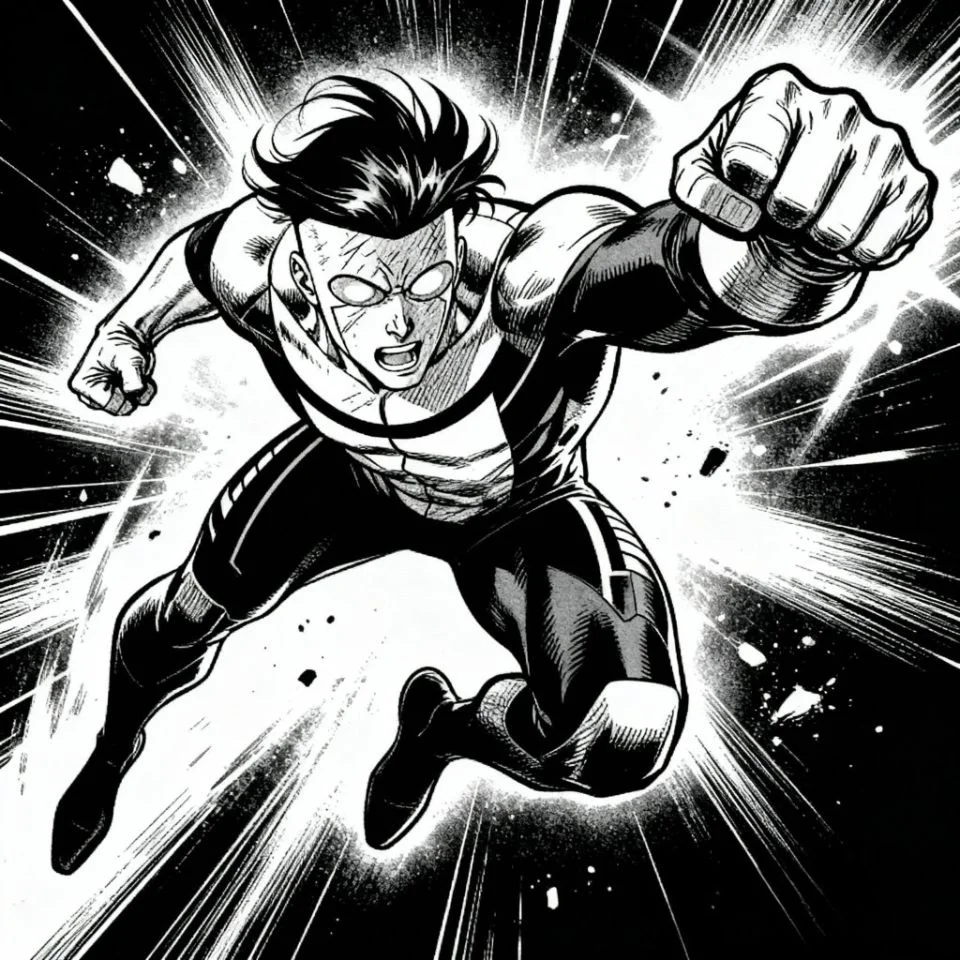 invincible-pfp-comic-panel-action-scene-dynamic-composition-illustrated Dynamic comic panel invincible pfp showing action scene with illustrated composition for graphic novel fan profile