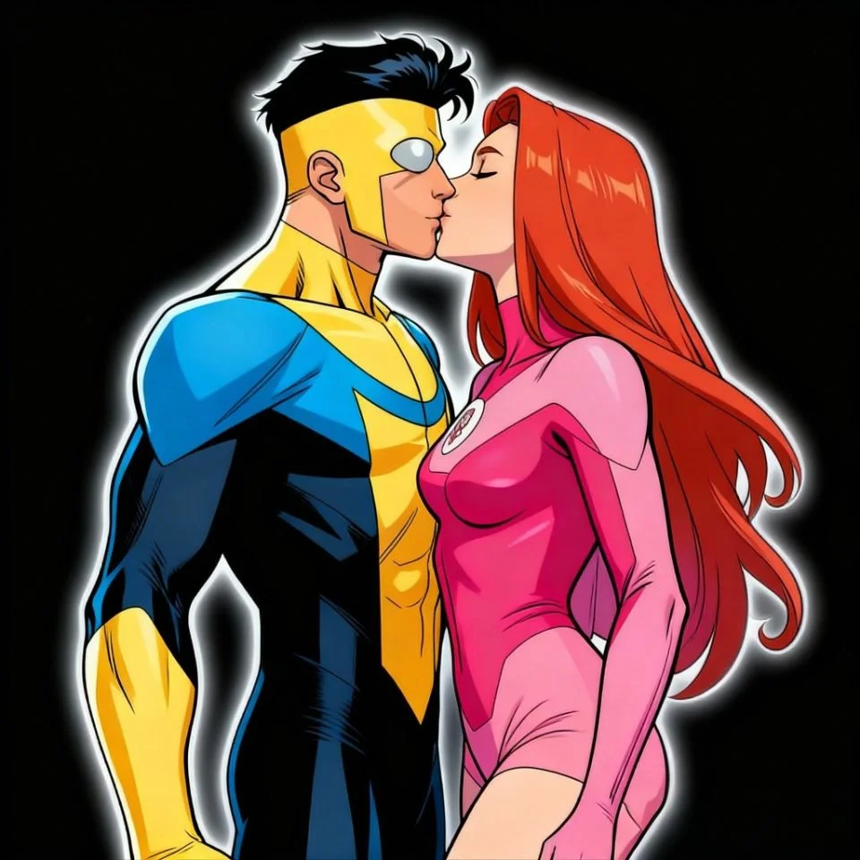 invincible-pfp-mark-eve-matching-kissing-romantic-moment-couple Romantic kissing Mark Eve matching invincible pfp showing intimate moment for couple relationship profile pics