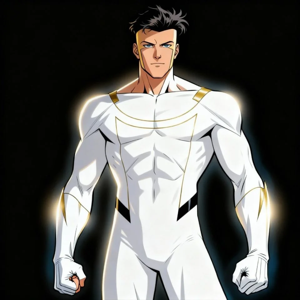 invincible-pfp-mark-variant-white-costume-alternate-color-scheme-unique White costume Mark variant invincible pfp showing alternate color scheme design for unique aesthetic profile picture