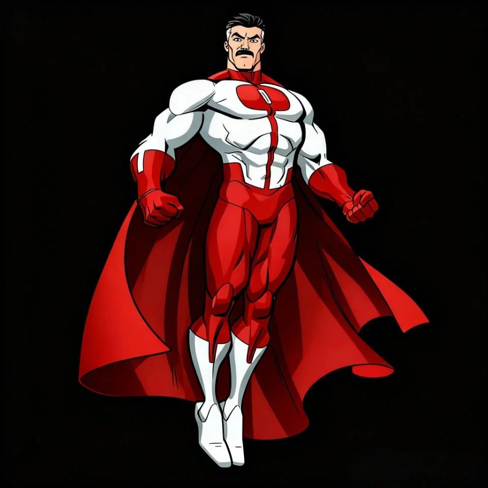 invincible-pfp-omni-man-powerful-flight-white-red-suit-dominant Powerful Omni-Man invincible pfp flying in white and red Viltrumite suit with dominant presence for gaming avatar