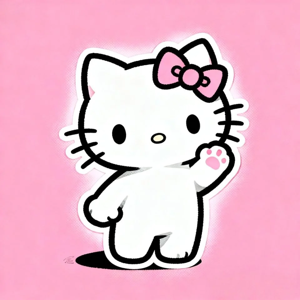 pink-sanrio-pfp-hello-kitty-aesthetic-collage Pink Hello Kitty aesthetic pfp collage with multiple poses and kawaii elements for creative TikTok profile picture