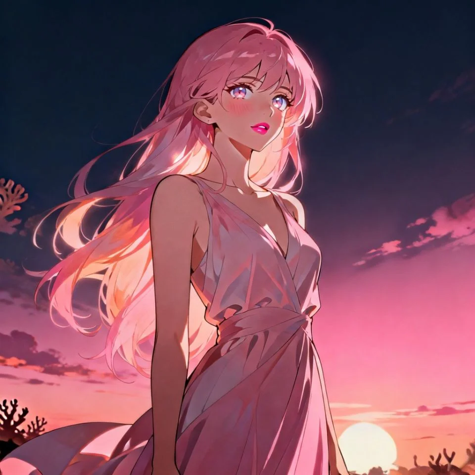 pink-sky-pfp-clouds-romantic-sunset-horizon Romantic pink sky pfp with fluffy clouds at sunset and warm aesthetic for dreamy TikTok and Discord profile