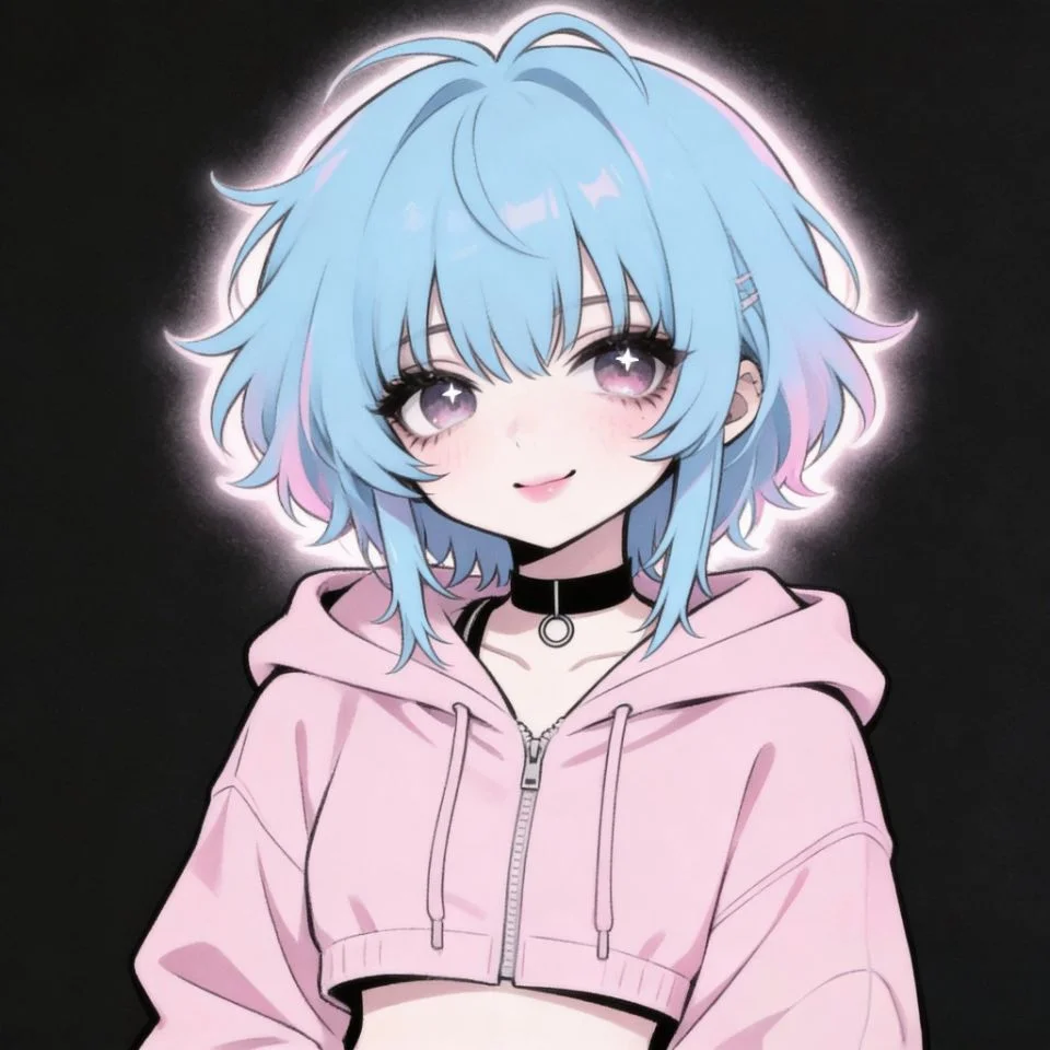 soft-emo-pfp-pastel-blue-hair-kawaii-aesthetic Soft emo pfp featuring pastel blue hair with kawaii aesthetic for cute Discord and TikTok profile pictures