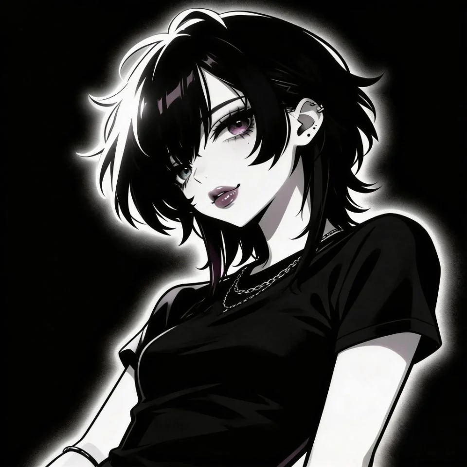 y2k-emo-pfp-myspace-angle-side-profile-flash Y2K emo pfp with classic MySpace angle and camera flash for nostalgic 2000s Discord and Instagram profile pictures