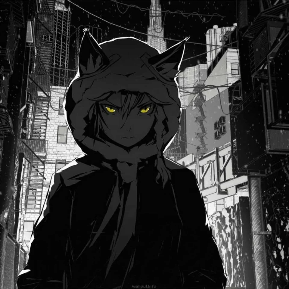 aesthetic-black-anime-girl-pfp-soft-dark-moody-cute Aesthetic black anime girl pfp with soft dark moody tones and cute expressive features for Discord Instagram profile pictures