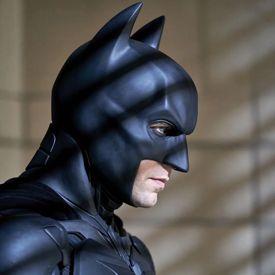 Batman 2022 pfp side profile showing robert pattinson jaw and brooding expression for aesthetic Instagram avatar cool