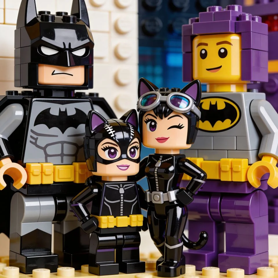 Batman catwoman matching pfp lego style cute and playful with humor for fun TikTok couples profile pictures cartoon avatars