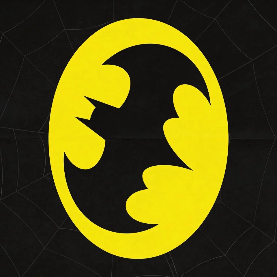 Batman logo pfp classic yellow oval with black bat symbol minimalist design for clean Discord profile picture icon