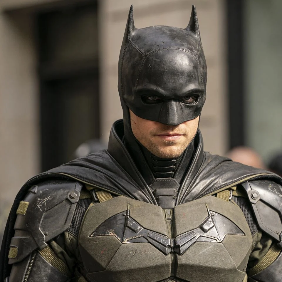 Robert pattinson batman pfp showing detailed tactical costume armor and cowl design for cool TikTok profile picture 2022