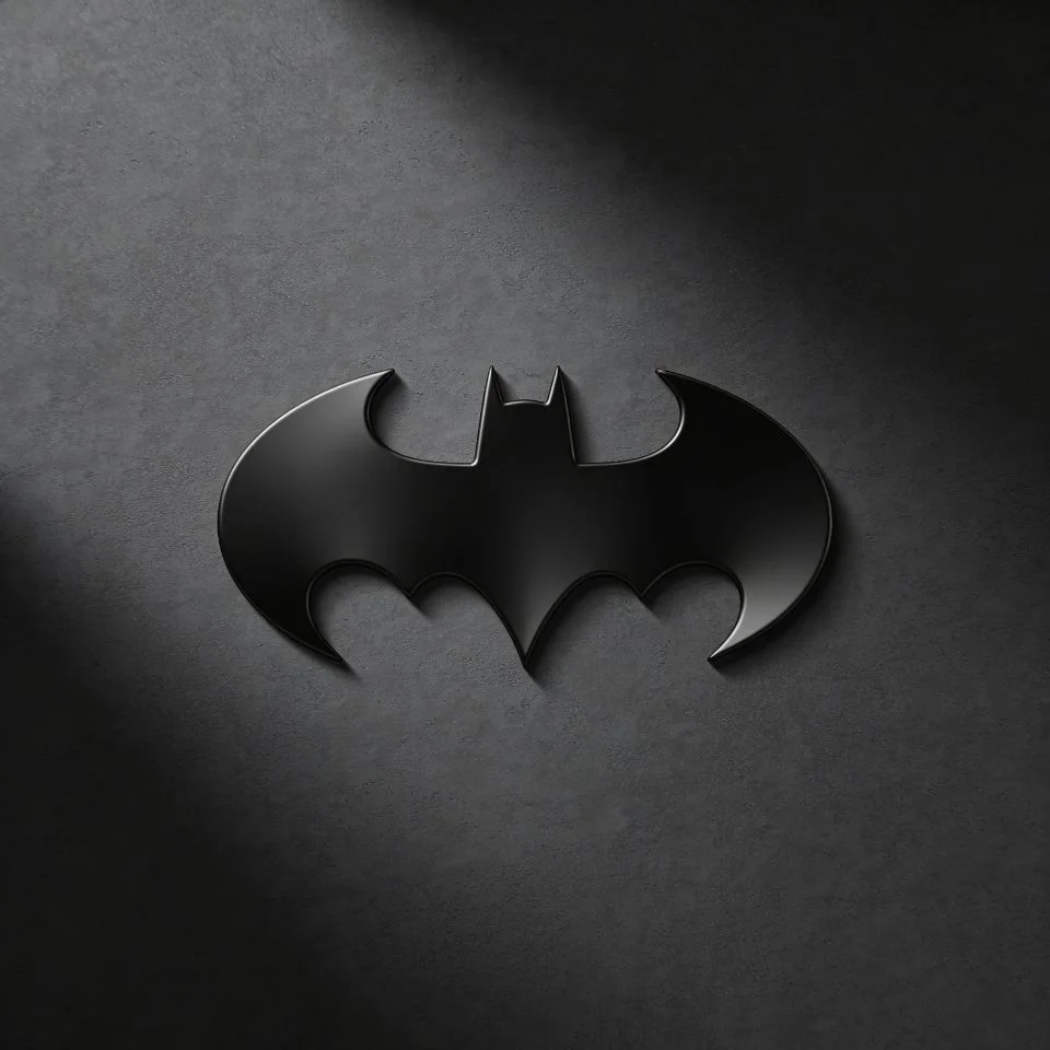 Batman symbol pfp matte black bat icon on dark textured background for aesthetic minimalist Instagram profile picture cool