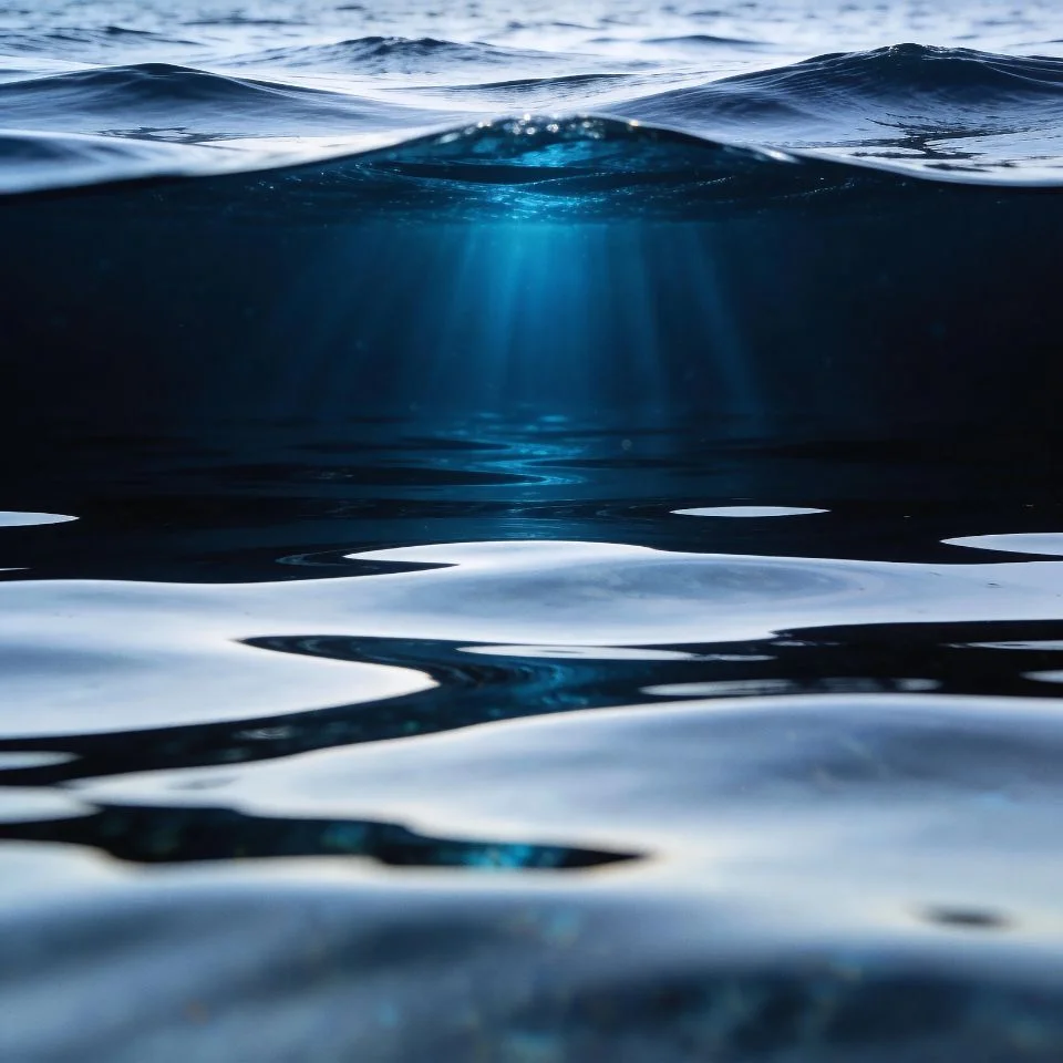 Dark navy blue pfp showing deep ocean waves and underwater depths for calming yet mysterious profile pictures