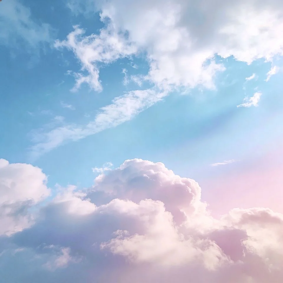 Soft pastel blue pfp with dreamy sky clouds and gentle aesthetic perfect for calming Discord and Instagram profiles