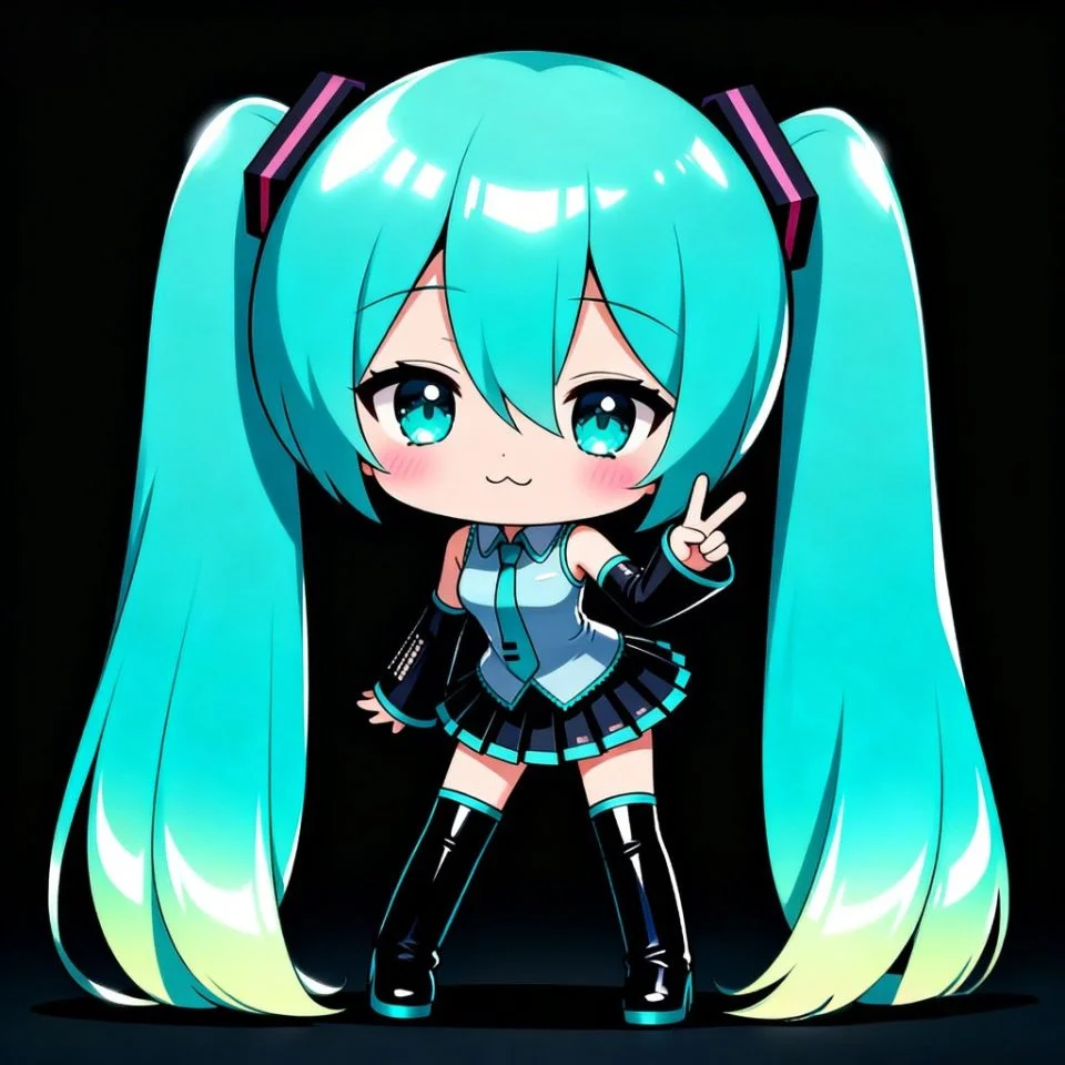 Chibi miku pfp in cute pose with kawaii aesthetic perfect for Discord server icons and anime community profiles