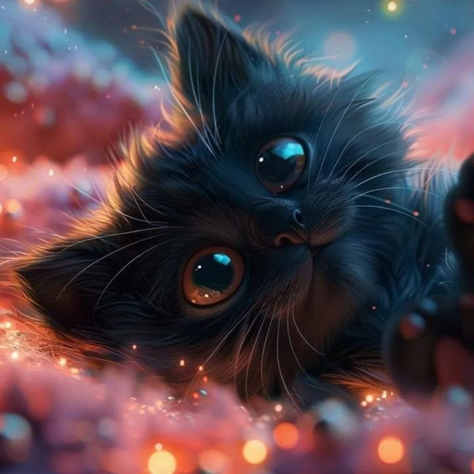 Cute black cat pfp with adorable aesthetic and expressive eyes perfect for Discord Instagram and TikTok profile pictures