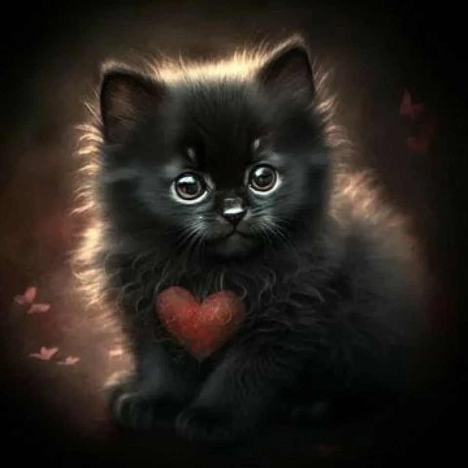Playful cute black cat pfp aesthetic with adorable kitten expression ideal for TikTok Instagram and Discord profile pictures
