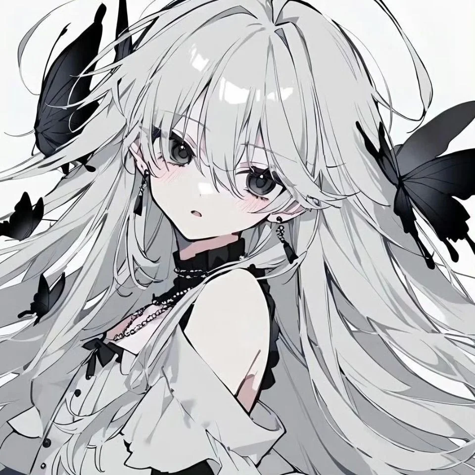 Expressive cute white anime girl pfp with captivating eyes perfect for Discord and anime community avatars