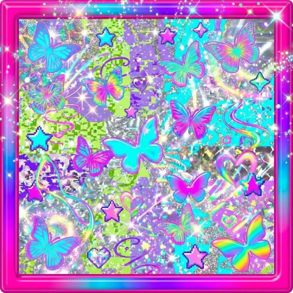 funny-pfp-aesthetic-y2k-sparkle-glitter-retro-internet-discord Funny aesthetic Y2K pfp with sparkle glitter effects and retro internet vibes perfect for nostalgic Discord and TikTok avatars