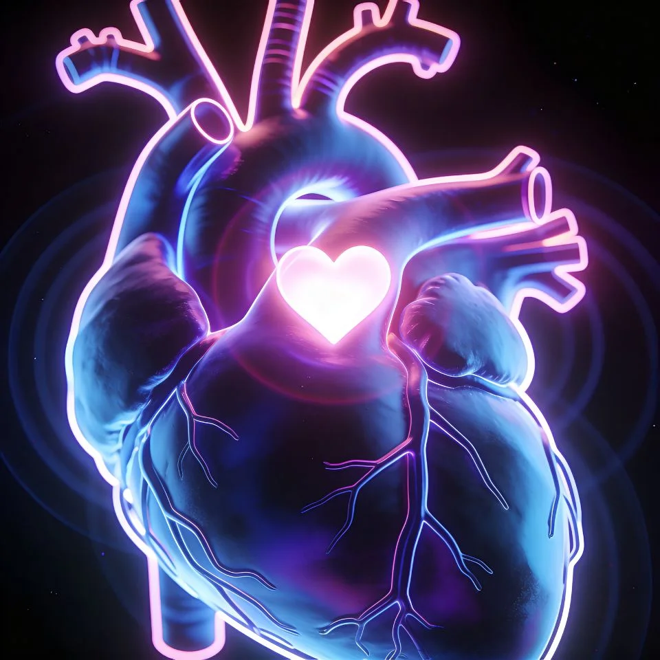 heart-pfp-3d-neon-glow-modern-electric-cyberpunk-style 3D neon glow heart pfp with modern electric lighting and cyberpunk style ideal for TikTok futuristic and Discord tech profiles