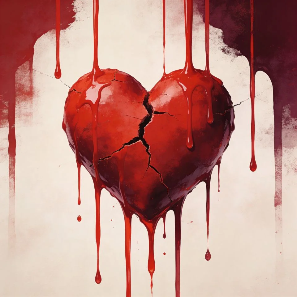 heart-pfp-broken-bleeding-drip-dramatic-emotional Broken bleeding heart pfp with dramatic drip effect and intense emotional design for Discord expressive and TikTok raw profiles