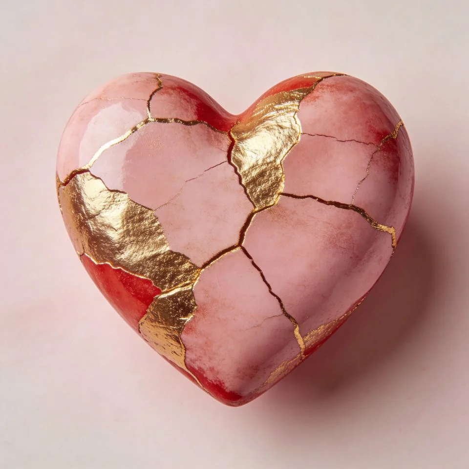 heart-pfp-broken-gold-repair-kintsugi-beautiful-healing Broken heart pfp with gold kintsugi repair and beautiful healing aesthetic for Pinterest inspiring and Instagram growth profiles