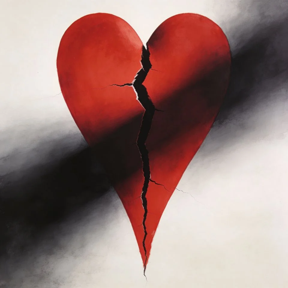 heart-pfp-red-broken-crack-emotional-discord Red broken heart pfp with dramatic crack effect and emotional depth perfect for Discord and TikTok expressive profile pics