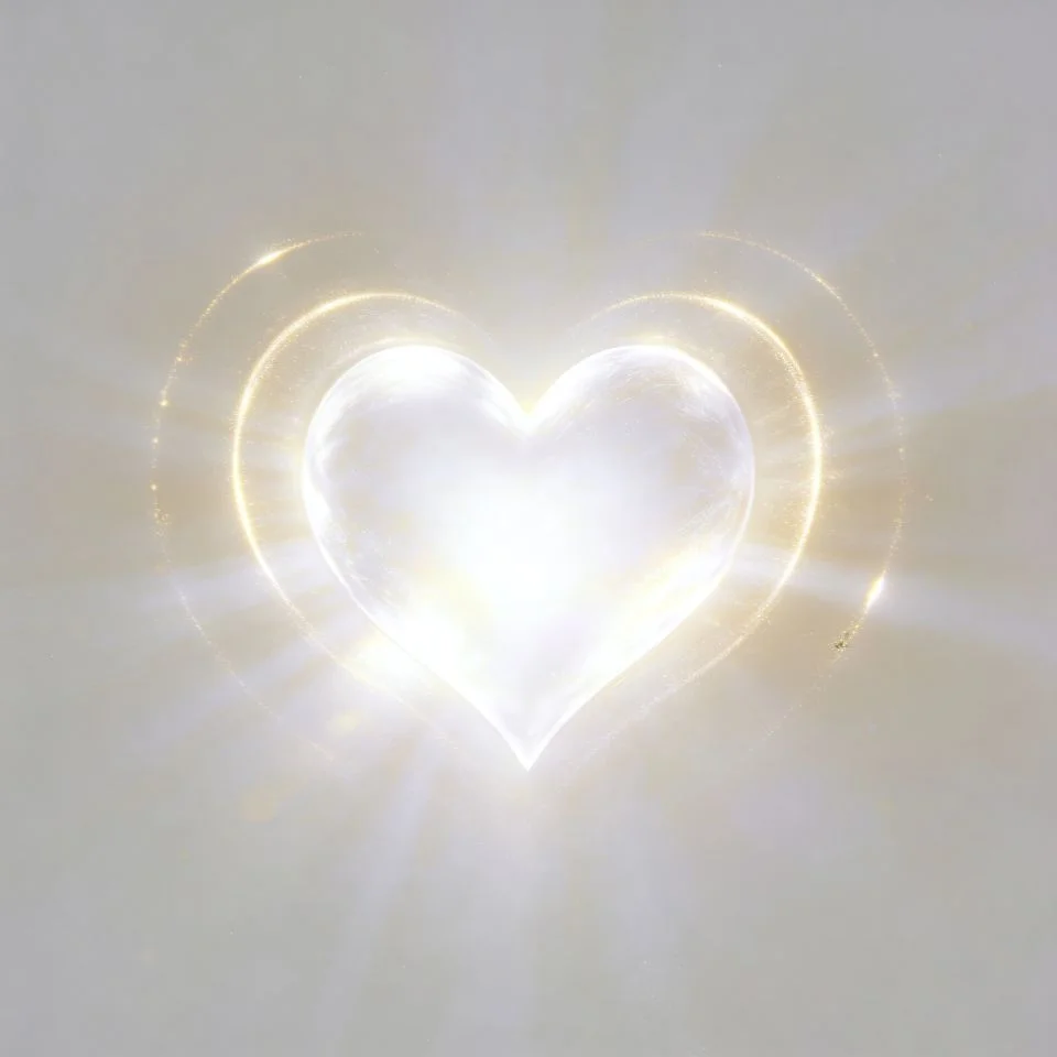 heart-pfp-white-soft-glow-dreamy-aesthetic-discord White heart pfp with soft glow effect and dreamy aesthetic lighting ideal for Discord peaceful and Instagram calm profiles