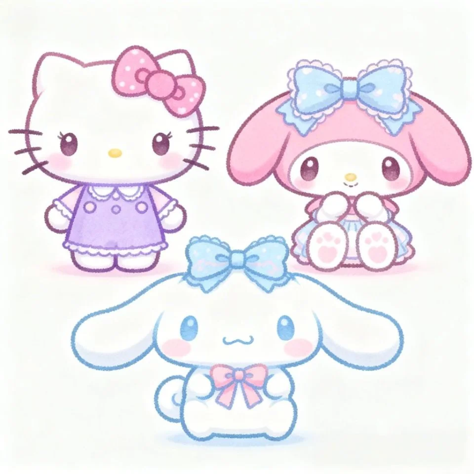 hello-kitty-pfp-my-melody-cinnamoroll-sanrio-group Hello kitty with My Melody and Cinnamoroll Sanrio group pfp ideal for friendship Discord and TikTok avatars