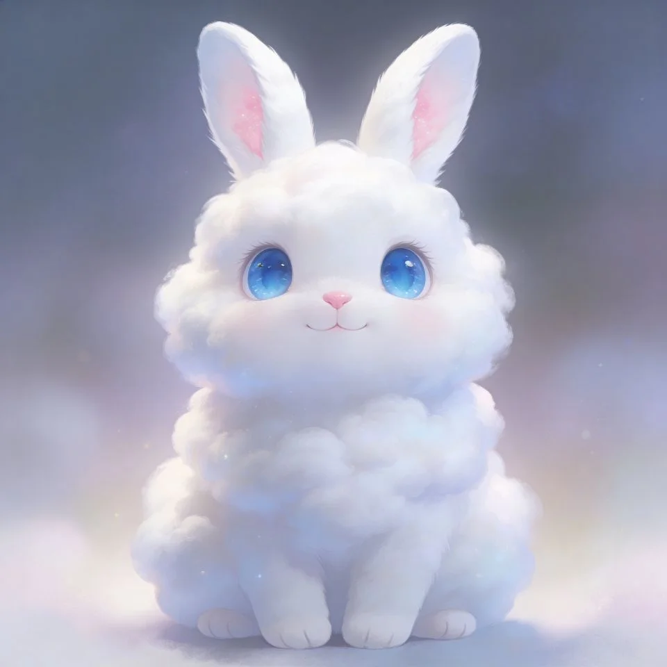 Kawaii bunny pfp with pure white fur and blue eyes creating soft aesthetic for Instagram cute profiles