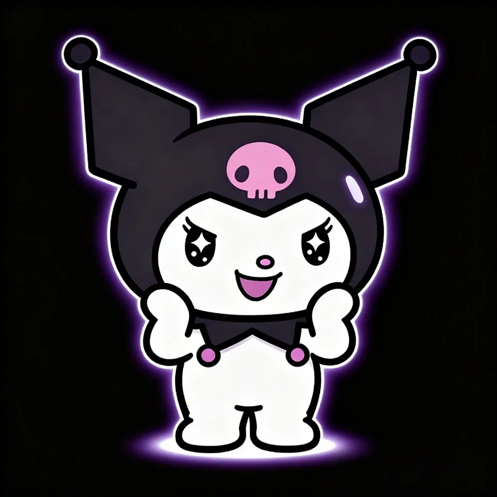 kuromi-pfp-anime-chibi-style-cute-expression-kawaii Chibi anime style Kuromi pfp with cute kawaii expression perfect for Discord TikTok Instagram anime profile avatar