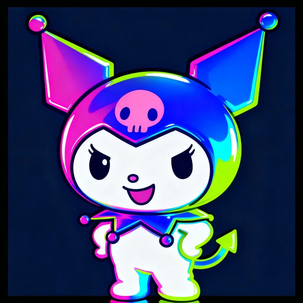 kuromi-pfp-y2k-aesthetic-rainbow-gradient-retro-edit Rainbow gradient Y2K Kuromi pfp with retro aesthetic edits and colorful vibes for Discord Instagram TikTok avatar