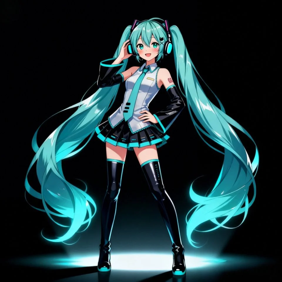 miku-pfp-cute-anime-style-headphones-tiktok Cute anime style miku pfp wearing signature headphones with adorable expression for TikTok and Instagram profiles