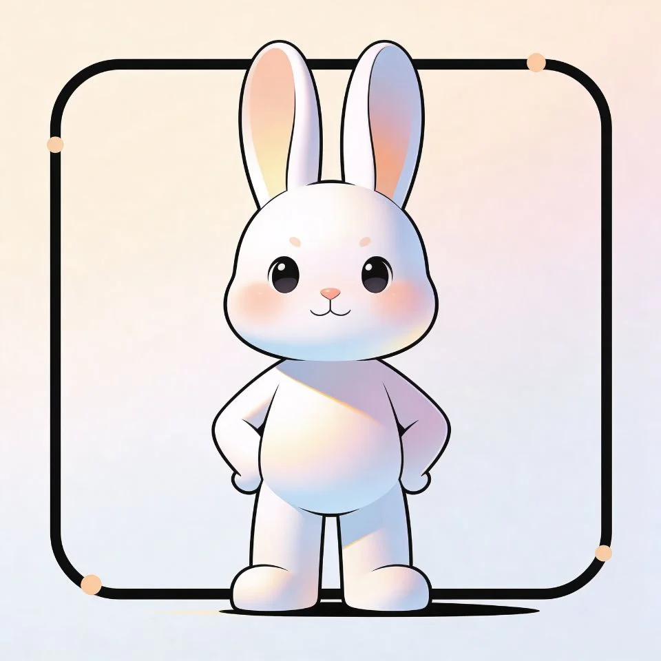 Modern cartoon bunny pfp with clean vector design and smooth gradients ideal for professional Discord and Instagram