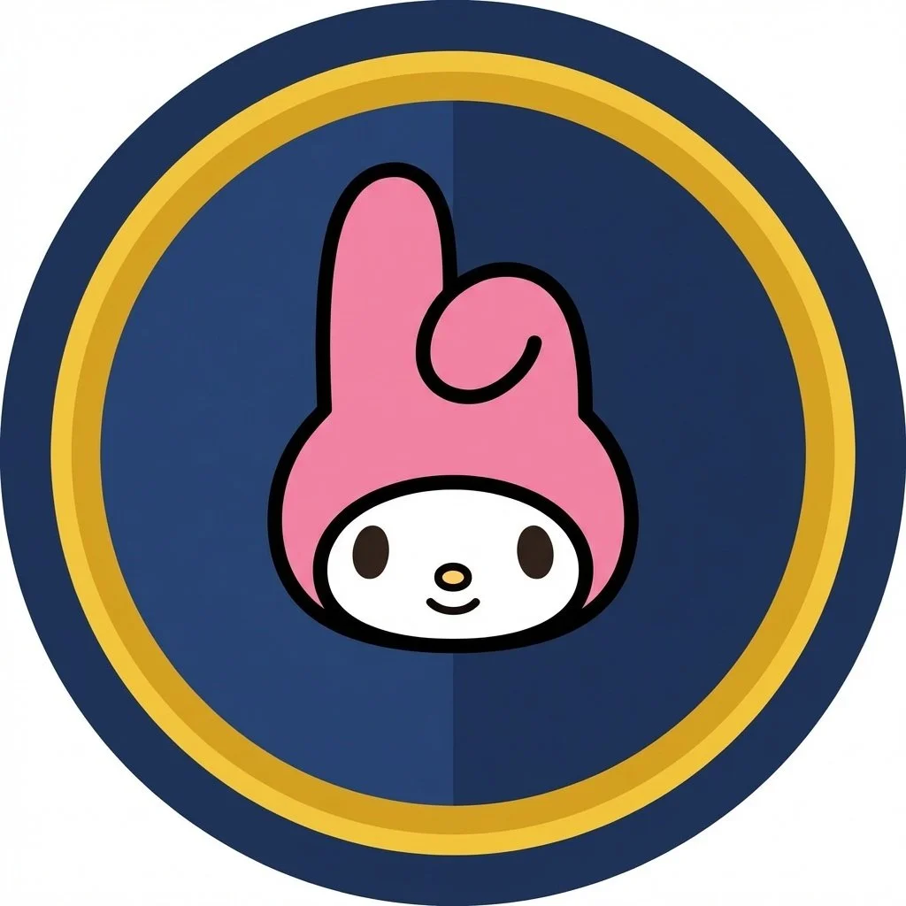 My Melody pfp designed for Discord server role icons with pink badge aesthetic perfect for moderator profile pictures