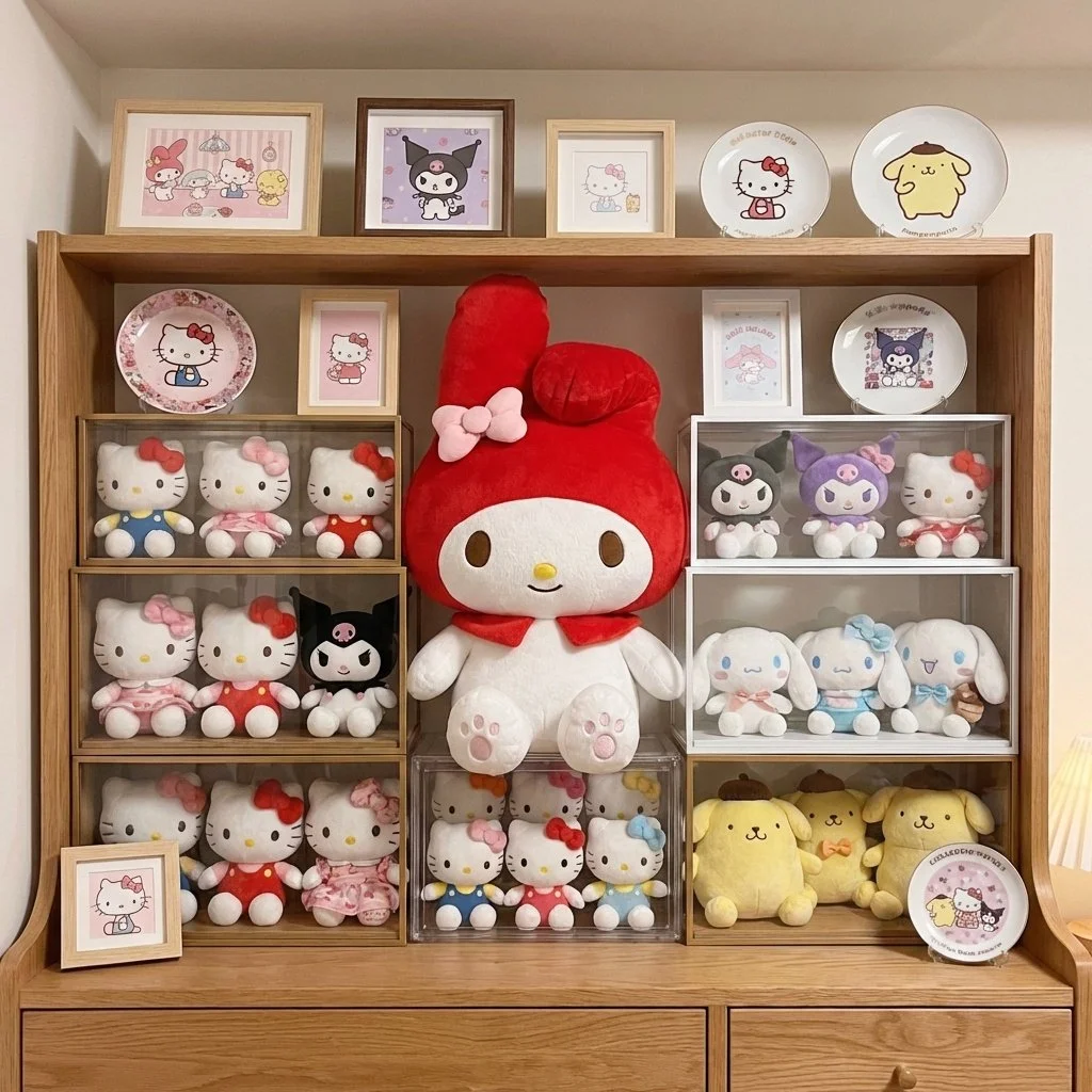 my-melody-pfp-plush-collection-sanrio-merchandise-shelf My Melody plush collection pfp showing Sanrio merchandise shelf aesthetic perfect for collector Discord and Instagram profiles