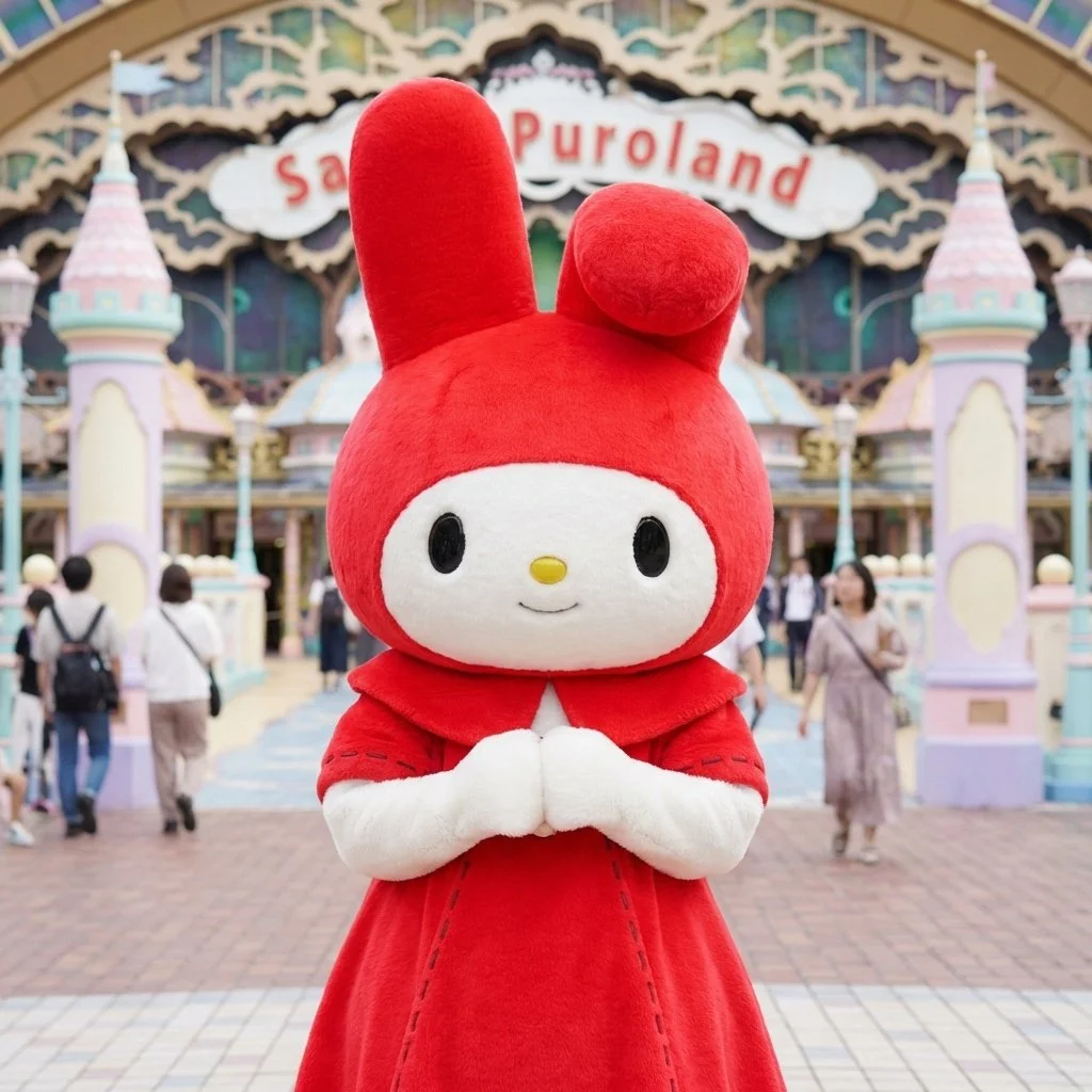 my-melody-pfp-sanrio-puroland-theme-park-official-mascot Sanrio Puroland My Melody pfp with theme park mascot aesthetic perfect for Japan travel Instagram and Disney-style profiles