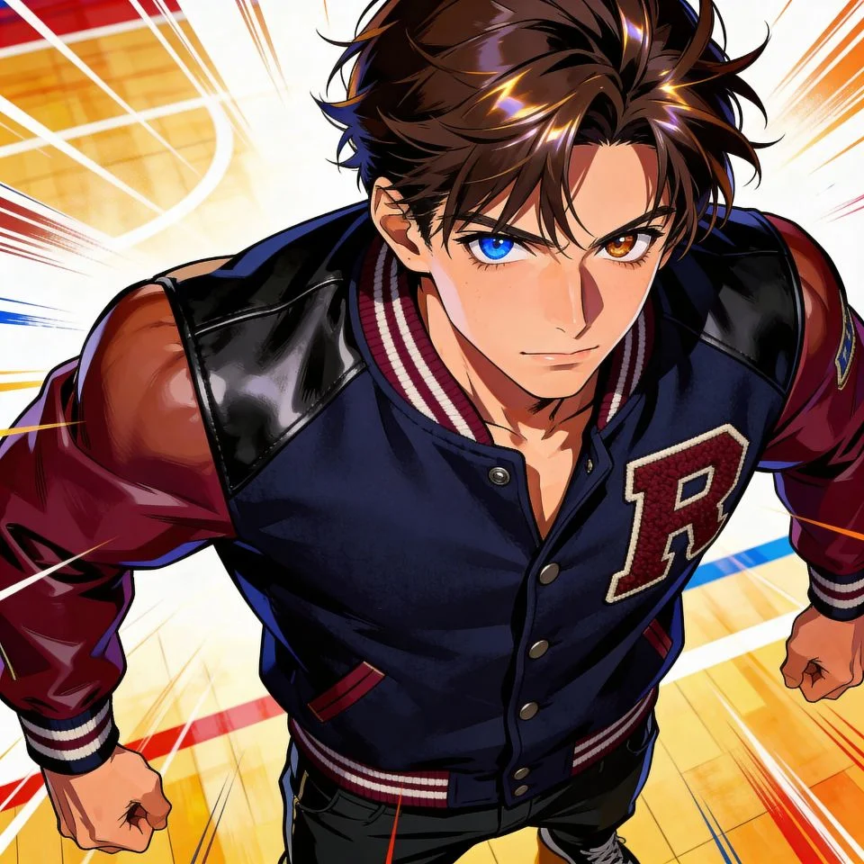 preppy-anime-pfp-boy-varsity-jacket-cool-style Preppy anime pfp showing boy in varsity jacket with cool illustrated style perfect for Discord Instagram avatars