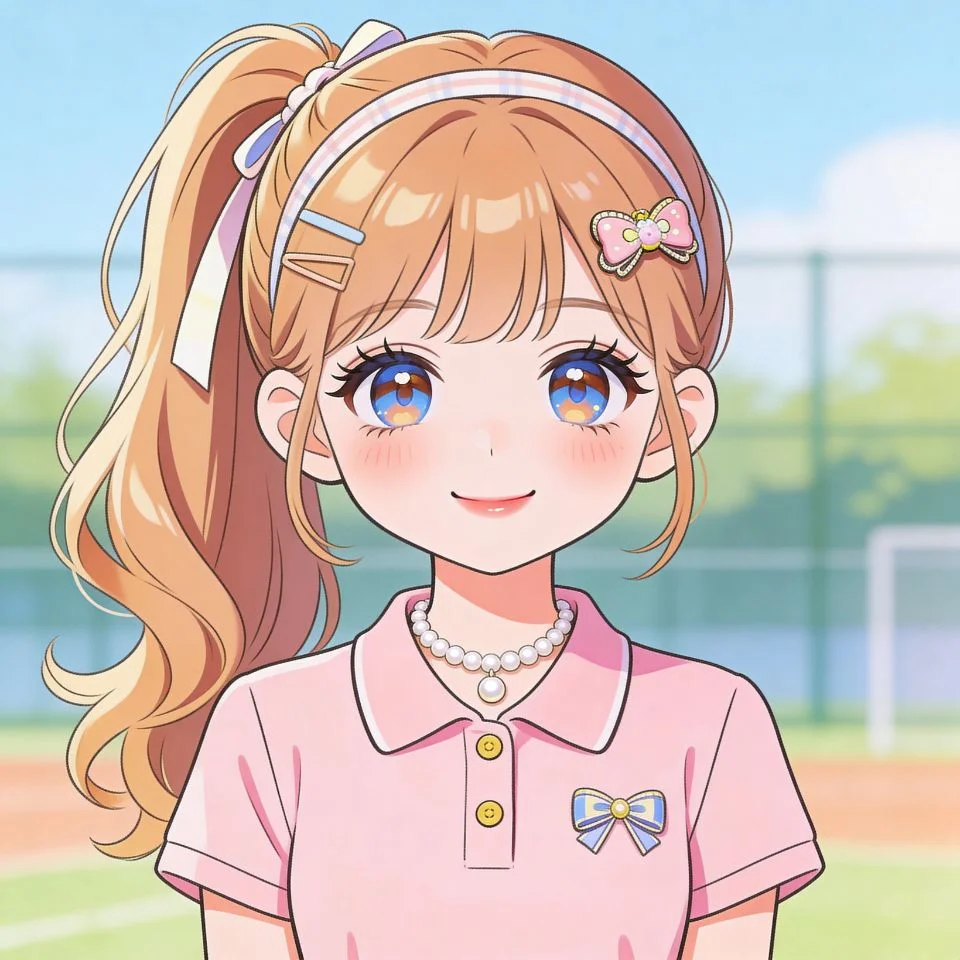 preppy-cartoon-pfp-girl-pink-polo-illustrated-style Preppy cartoon pfp showing illustrated girl in pink polo shirt with cute art style perfect for Discord TikTok avatars
