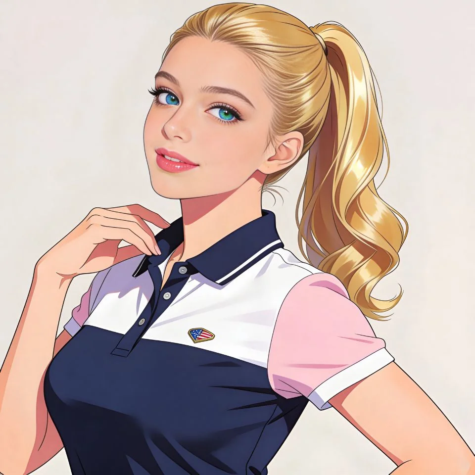 preppy-pfp-blonde-hair-polo-shirt-classic-style Preppy pfp with blonde hair wearing classic polo shirt showing timeless aesthetic for Discord Instagram profile avatars