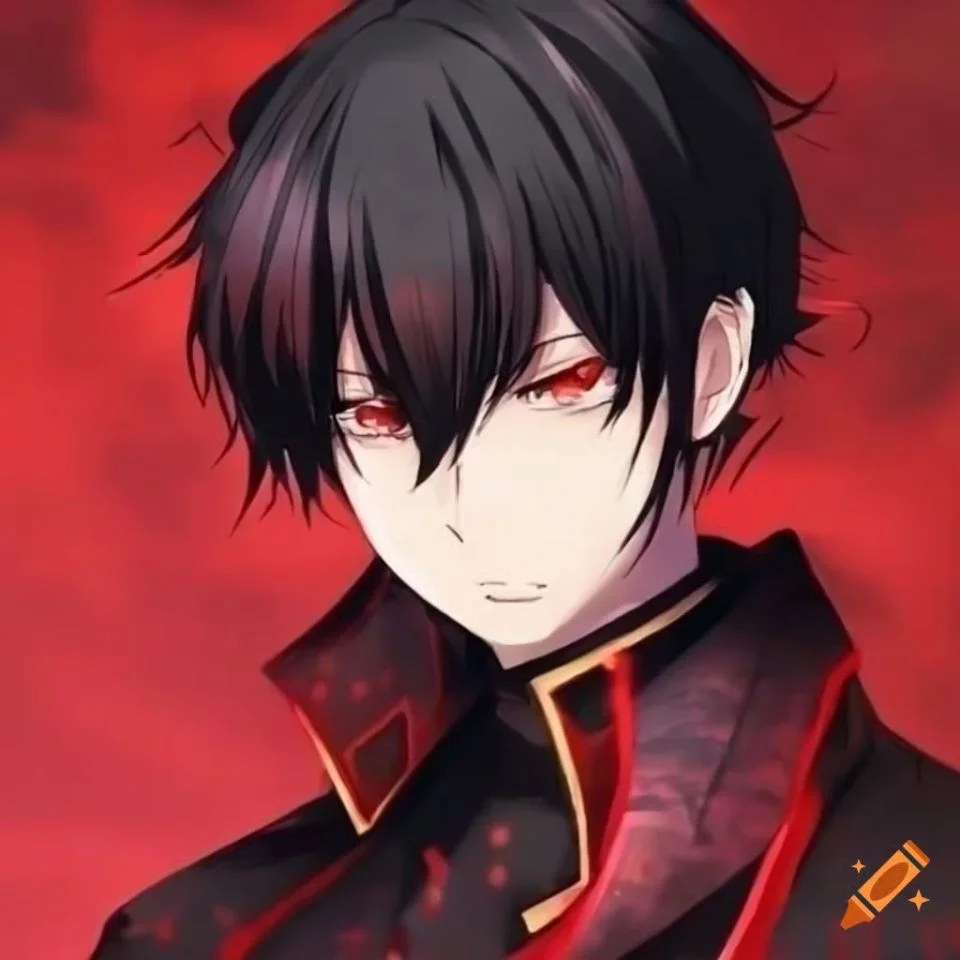 Bold anime character red and black pfp with striking style for Discord and TikTok profile pictures