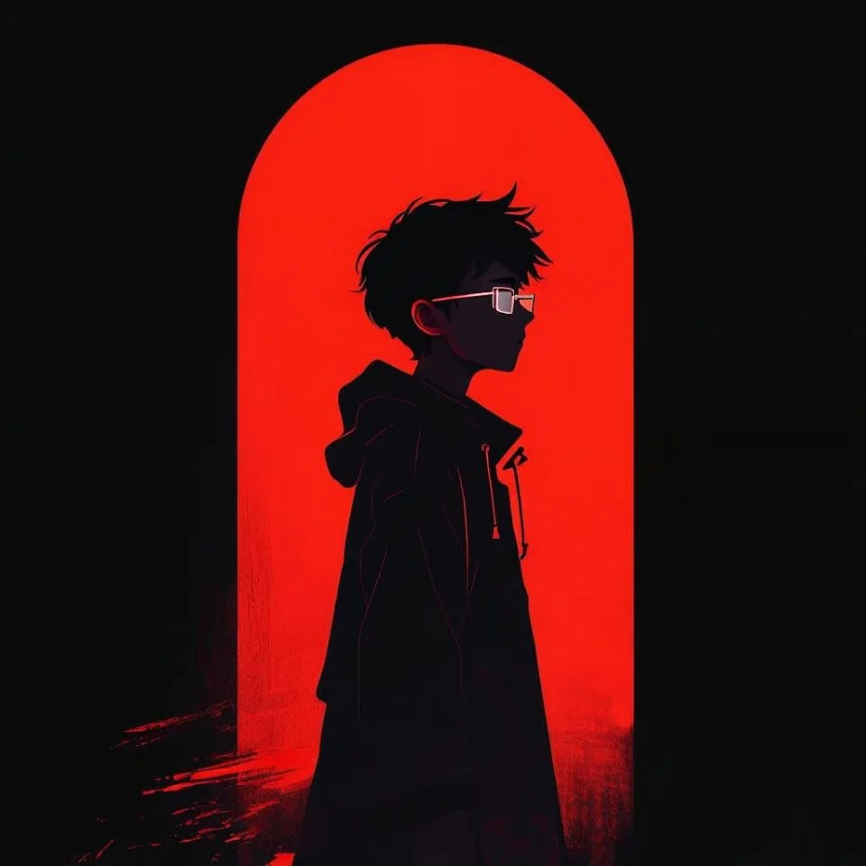 Minimalist red and black geometric pfp design perfect for clean aesthetic Discord and social media avatars