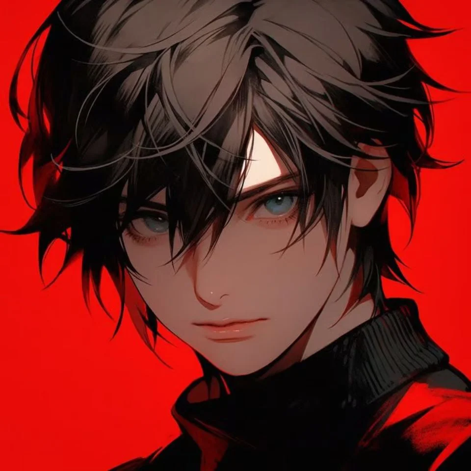 Aesthetic red anime boy pfp with cool casual style and red hair for Instagram and TikTok profile pictures