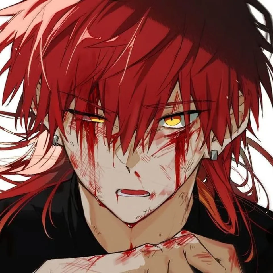 Cool red anime boy pfp with confident expression and vibrant red hair perfect for Discord and gaming profiles
