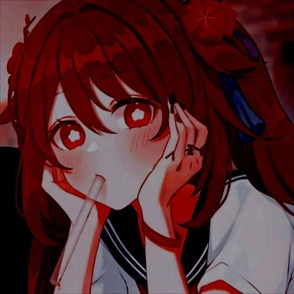 Cute anime girl with red hair pfp and sweet expression ideal for aesthetic Discord and TikTok avatars