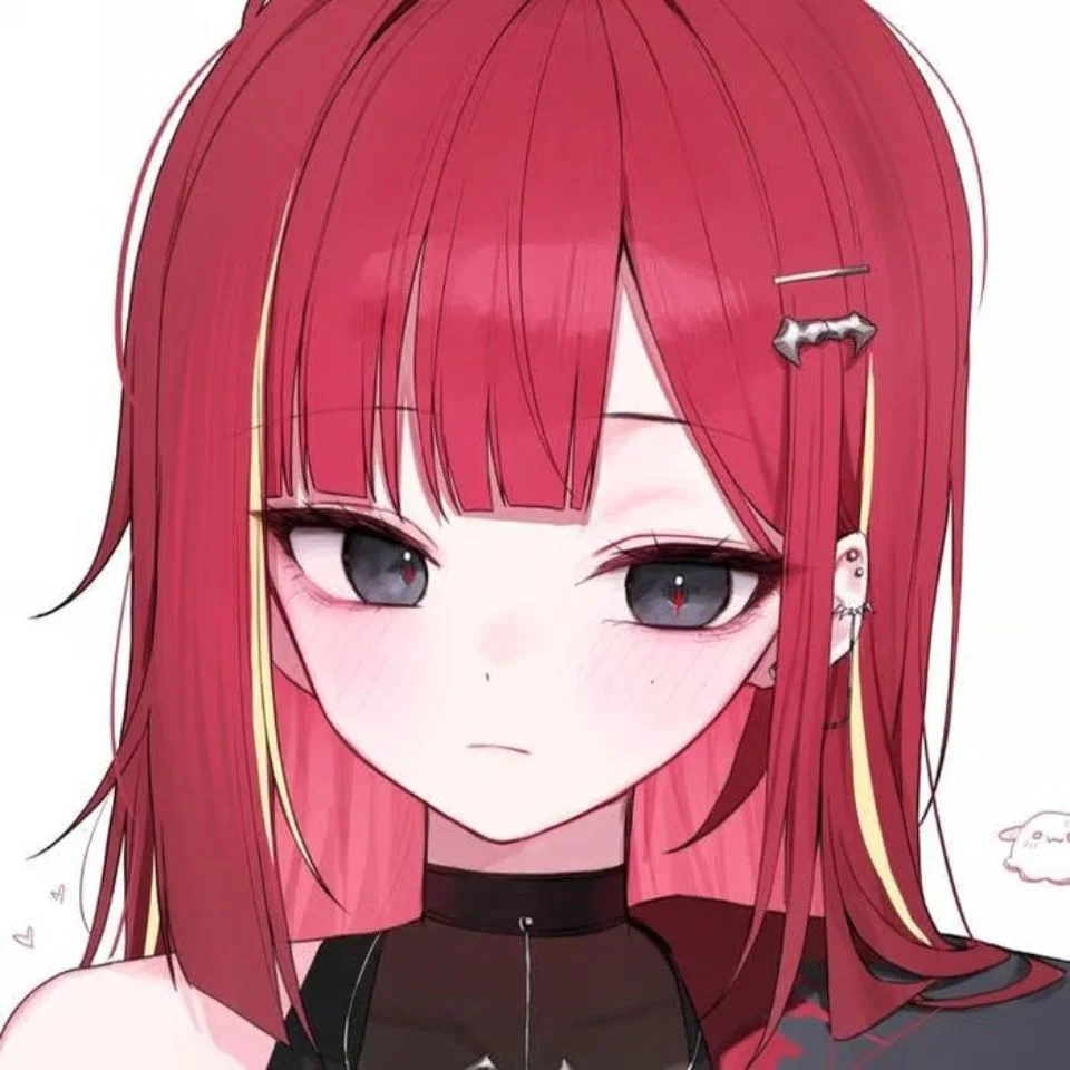 Dynamic red hair pfp with action movement and vibrant energy for Discord and gaming profile avatars