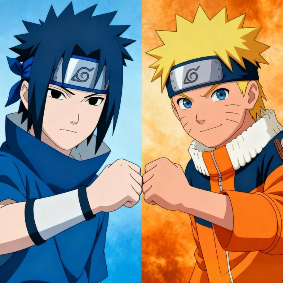 sasuke-naruto-matching-pfp-fist-bump-split-screen Sasuke and Naruto matching pfp with iconic fist bump split screen perfect for best friend Discord profile pictures