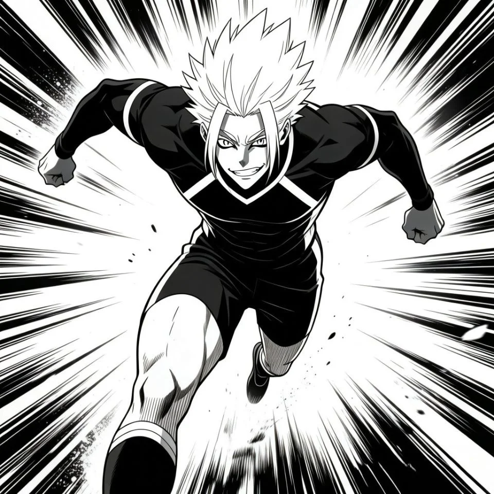 Dynamic black and white shidou pfp with action speed lines and motion effects for Instagram manga profile picture icons